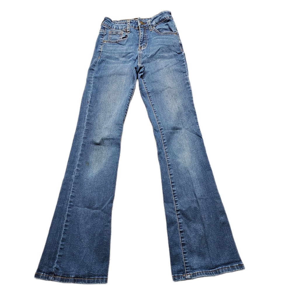 Simple Society Jeans Womens 0/24 Blue‎ Denim Stretch 5-Pocket Design Flared Leg